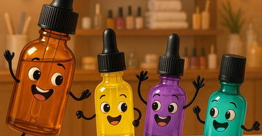 Assortment of professional cuticle oils displayed on a spa tray