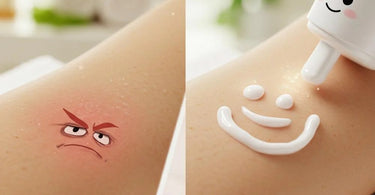 Aesthetician applying soothing moisturizer to a client's smooth leg after a waxing treatment