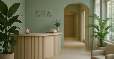 Professional spa owner having a respectful conversation with a client in a beautiful salon setting