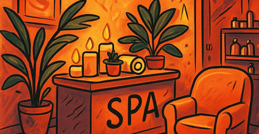 Spa professional warmly welcoming a new client in a beautiful salon reception area