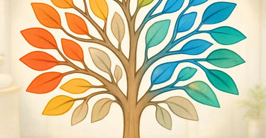 Visual guide to warm, cool, and neutral color undertones showing how they relate in a family tree structure for beauty professionals