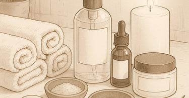 A serene spa treatment room showcasing fragrance-free products for professional use