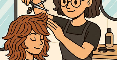 Stylist performing hair painting cutting technique to create dimensional texture without color