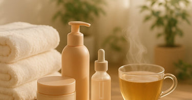 Professional spa treatment with client enjoying facial steam while esthetician prepares products for extended results