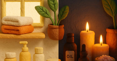 Morning and night skincare routines comparison with spa products