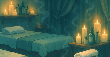 Spa professional presenting a mystery service to a curious client