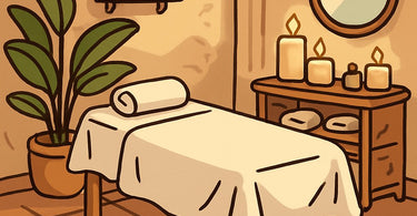 Professional esthetician performing comfortable waxing service with client relaxed on table