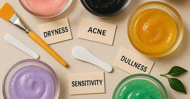 Assortment of colorful peel off jelly masks for different skin types