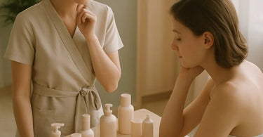 Hairstylist conducting consultation with client in salon, discussing styling routine and time management