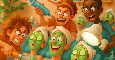 Spa professional performing express facial treatment on client with visible glowing results