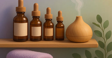 A spa setting with aromatic diffusers, scented towels, and essential oils creating an inviting atmosphere