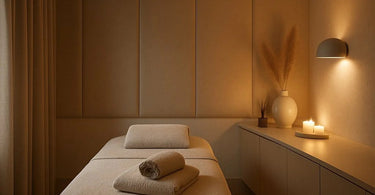 Sensory friendly facial treatment in a spa with soft lighting and gentle touch
