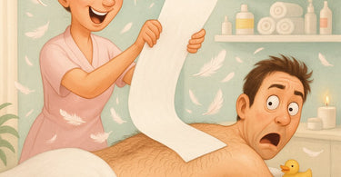 Professional back waxing technique with strip wax