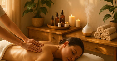 Professional deep tissue massage technique being performed on client's back