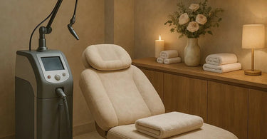 Professional laser hair removal treatment being performed in a modern spa setting