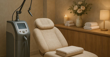 Professional laser hair removal treatment being performed in a modern spa setting