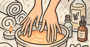 Professional paraffin wax hand treatment in a spa setting