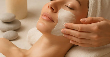 Bride receiving professional post-wedding glow facial at spa