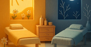 Seasonal waxing comparison showing summer and winter wax types with seasonal accessories