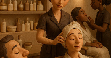 Stylist and client smiling during a salon upselling conversation