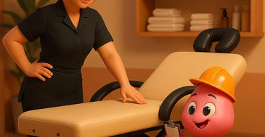 Professional waxing table with padded surface and adjustable features for salon use