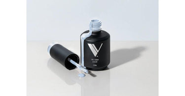 V Beauty Pure V Gel Polish in shade #192, a rich berry color, shown with a professional brush application