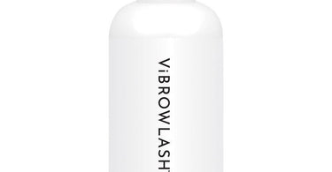 ViBrowLash Clean Up 3 fl. oz. product for removing tint from hands and surfaces, displayed on a clean workspace.
