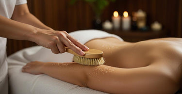 Dry brushing tools and techniques for exfoliation and detoxification in a spa setting