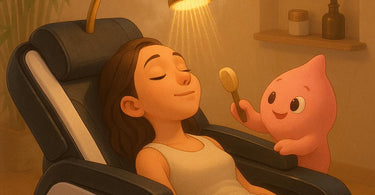 Relaxing head spa treatment in progress with warm towels and massage