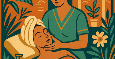 Relaxing spa facial treatment in a luxurious setting