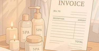 Professional spa invoice design showing clean layout and branding elements