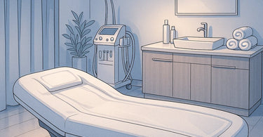 Professional hydromassage bed in a spa setting with water jets visible