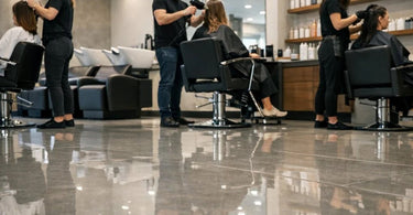 A clean, dry salon floor reflecting light, symbolizing safety, hygiene, and increased profitability for spas and salons.