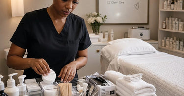 Bridal party receiving spa treatments, highlighting the need for extra supply planning during busy wedding season.