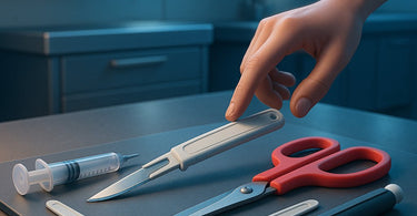 Assortment of disposable spa and salon tools including wax applicators, nail files, and spatulas neatly arranged on a clean surface