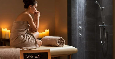 Relaxing massage setting with oils and towels