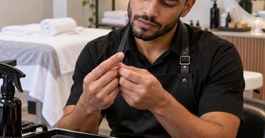 Hair splinters are an occupational skin irritation risk for salon professionals and barbers handling short freshly cut hair clippings.