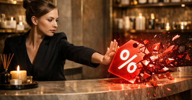 A professional aesthetician working on a client in a luxury spa setting, symbolizing high value and expertise rather than discount culture.