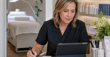 Beauty professional sitting in a salon chair looking at an empty appointment chair, highlighting the need for backup plans to combat no-shows