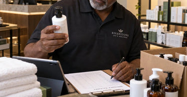 Professional spa inventory management with organized salon and treatment supplies, illustrating common inventory counting mistakes and ways to improve stock accuracy