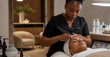 A relaxing spa treatment room with a calming lavender scent contrasted with a vibrant waiting area, illustrating the importance of harmonious spa fragrance.