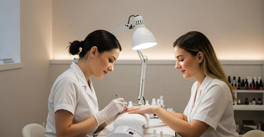 Seche nail care products displayed in a professional salon setting