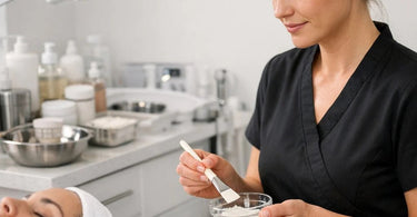 A professional spa therapist using a tablet for online booking, highlighting how the right booking software boosts SEO and visibility for beauty businesses.
