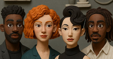 Stylist with fashionable haircut talking with client in salon setting