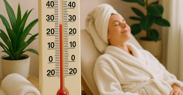 Spa treatment room showing comfortable temperature setting with warm lighting and cozy blankets