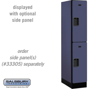 12-inch Wide Double Tier Designer Wood Locker - 1 Wide - 5 Feet High - 21-inch Deep by Salsbury – Blue – Hasps by Salsbury