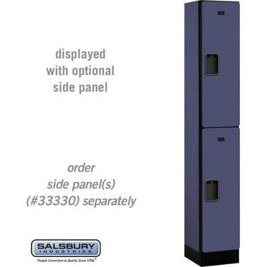 12-inch Wide Double Tier Designer Wood Locker - 1 Wide - 6 Feet High - 15-inch Deep by Salsbury – Blue – Hasps by Salsbury