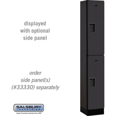 12-inch Wide Double Tier Designer Wood Locker - 1 Wide - 6 Feet High - 15-inch Deep by Salsbury – Black – Hasps by Salsbury