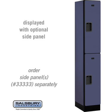 12-inch Wide Double Tier Designer Wood Locker - 1 Wide - 6 Feet High - 18-inch Deep by Salsbury – Blue – Hasps by Salsbury