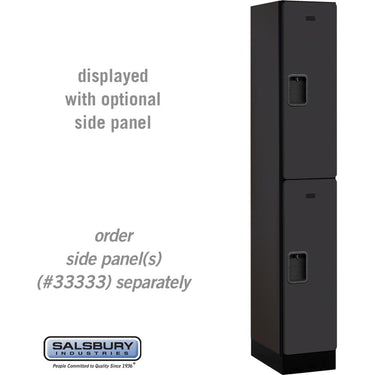 12-inch Wide Double Tier Designer Wood Locker - 1 Wide - 6 Feet High - 18-inch Deep by Salsbury – Black – Hasps by Salsbury